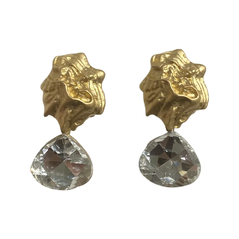 Ladies diamond stud earrings-Melted Gold Drop Earrings