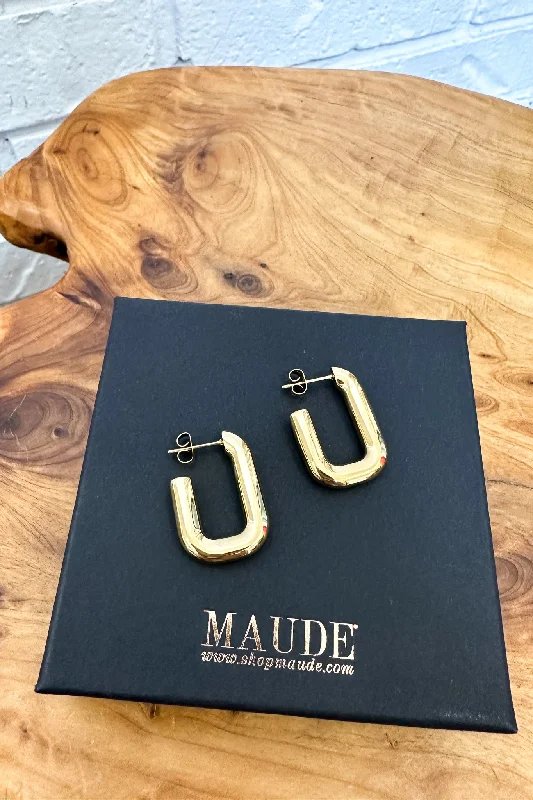 Ladies handmade earrings-18K Shelby Hoop Earrings