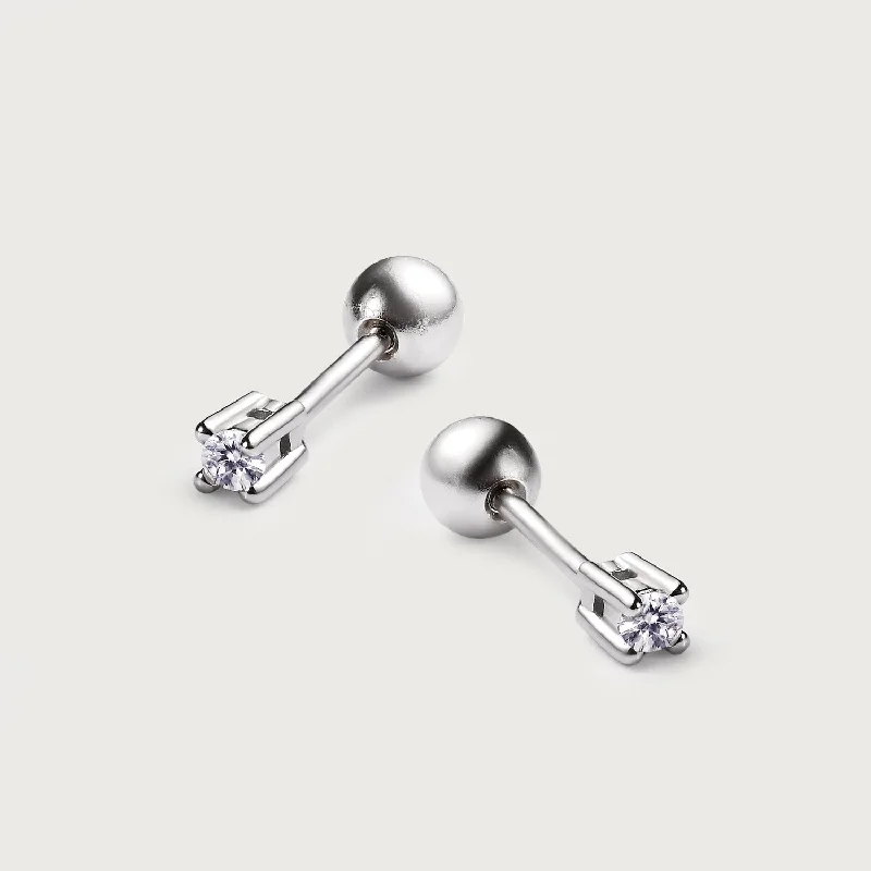 Ladies flower drop earrings-Moissanite Solitaire Small Sleep Earrings