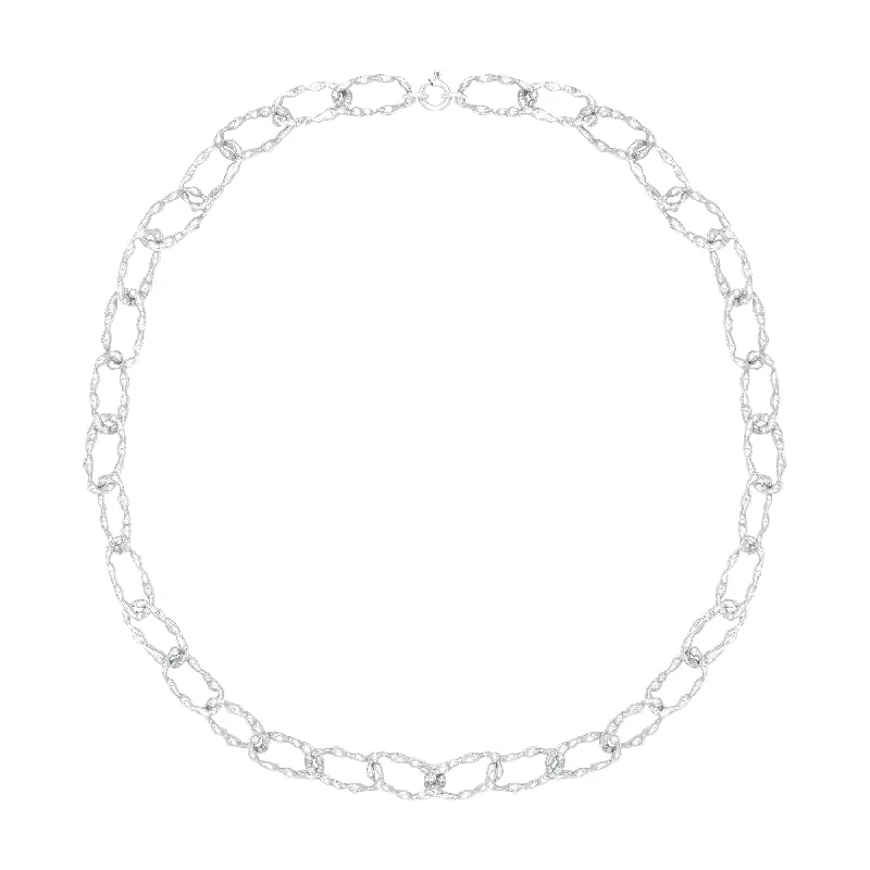 Ladies fine diamond necklaces-The Mneme Silver Necklace