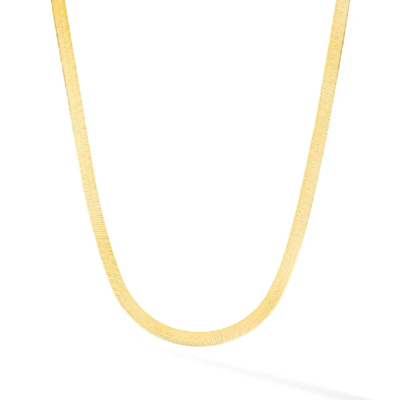 Ladies layered necklaces-6mm Herringbone Chain Necklace