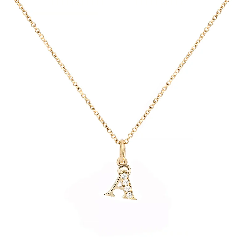 Ladies gold infinity necklaces-Love Letter Å 18K Gold Necklace w. Diamonds