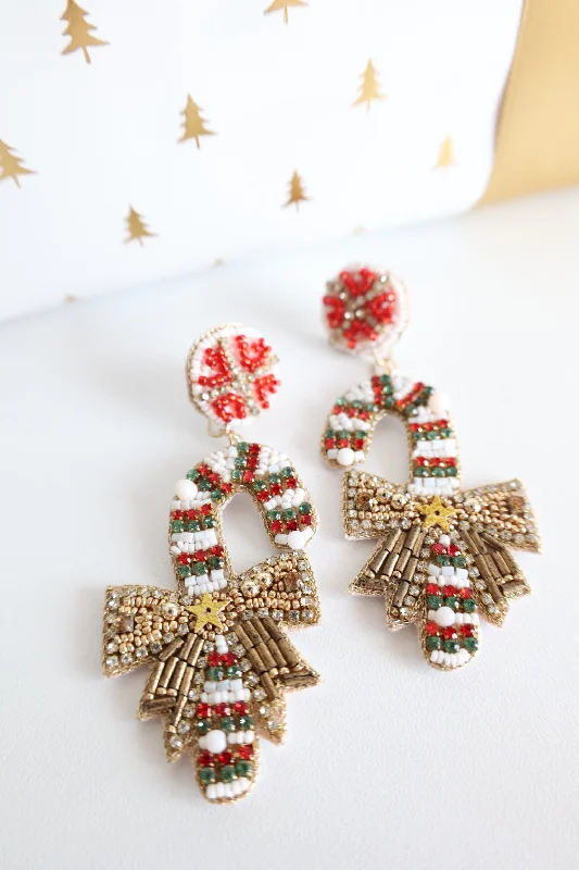 Ladies hoop earrings with diamonds-Holiday Sweets Earrings