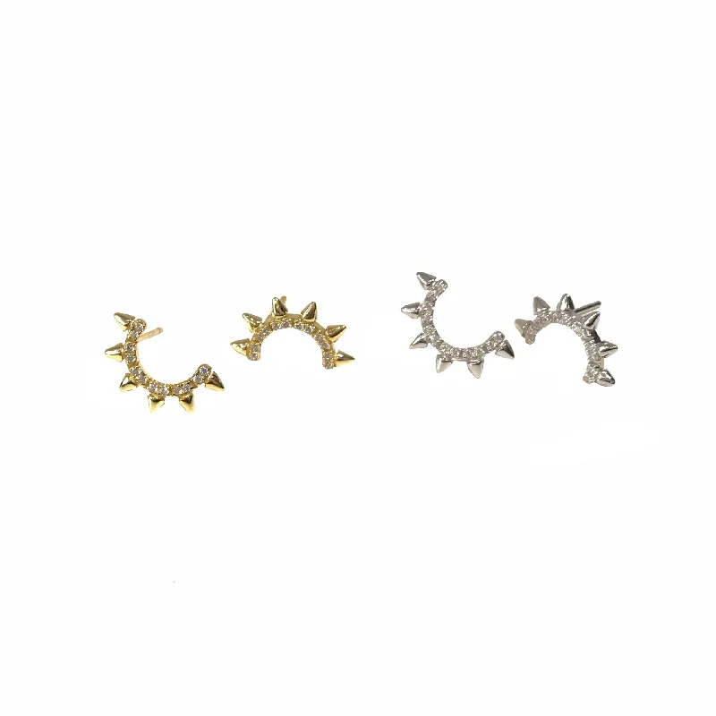 Ladies gold gemstone earrings-Geovana Sunny Spike Earrings