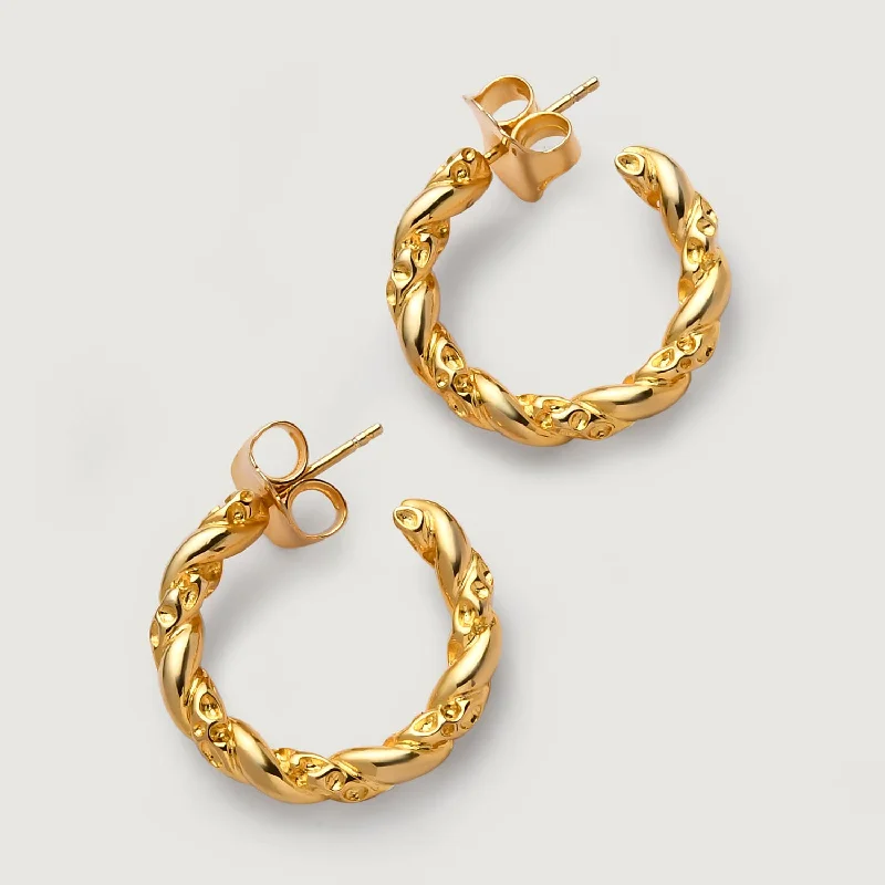 Ladies crystal stud earrings-Allegro Twist Hoop Earrings