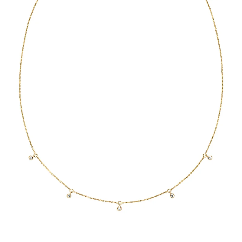 Ladies solid gold necklaces-Moreno 14K Gold Necklace w. Lab-grown Diamonds