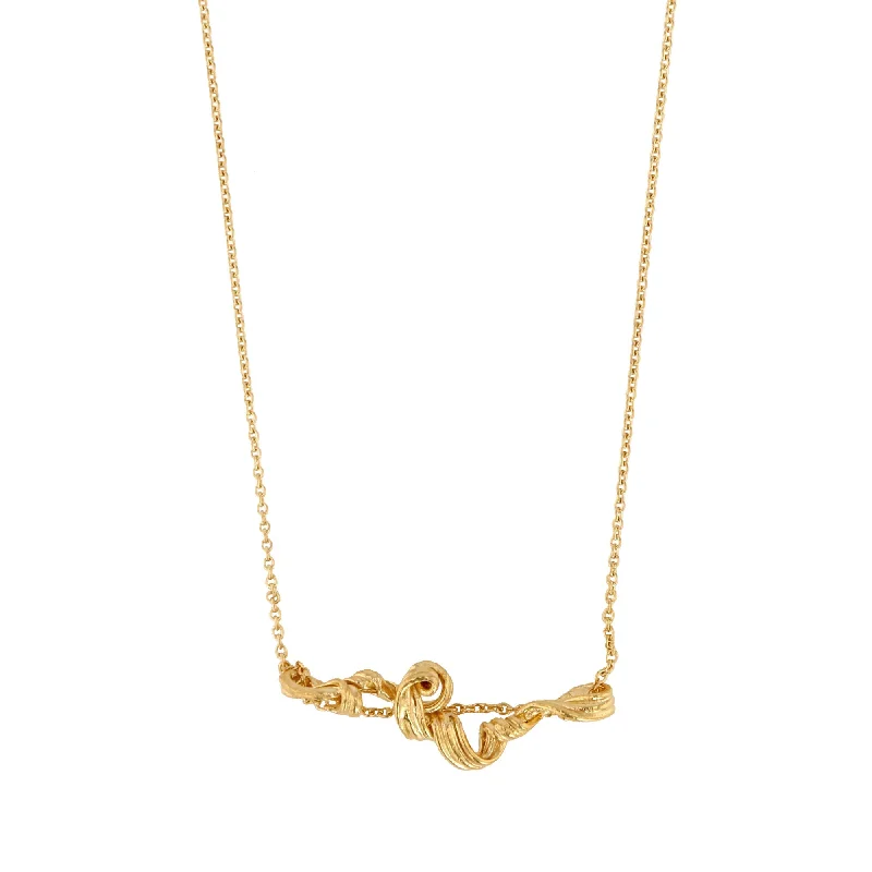 Ladies silver chain necklaces-Fouettés Petite 24K Gold Plated Necklace