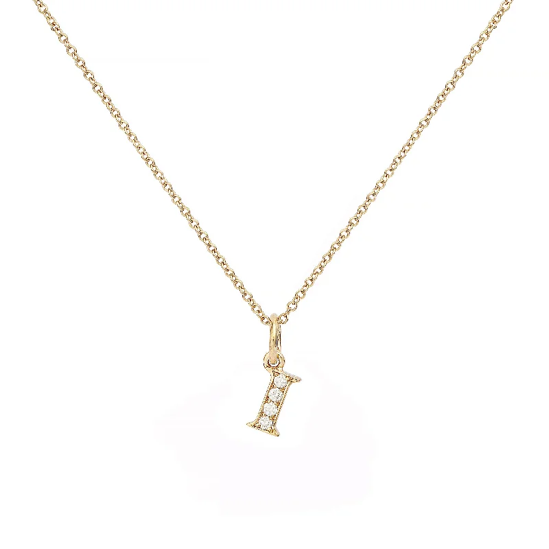 Ladies white gold necklaces-Love Letter I 18K Gold Necklace w. Diamonds