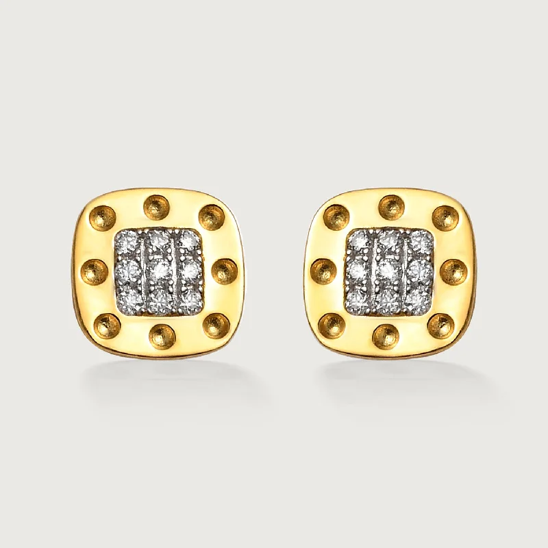 Ladies bridal drop earrings-Moissanite Square Stud Earrings