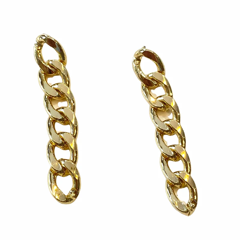 Ladies triangular earrings-Cuban Chain Link Drop Earrings