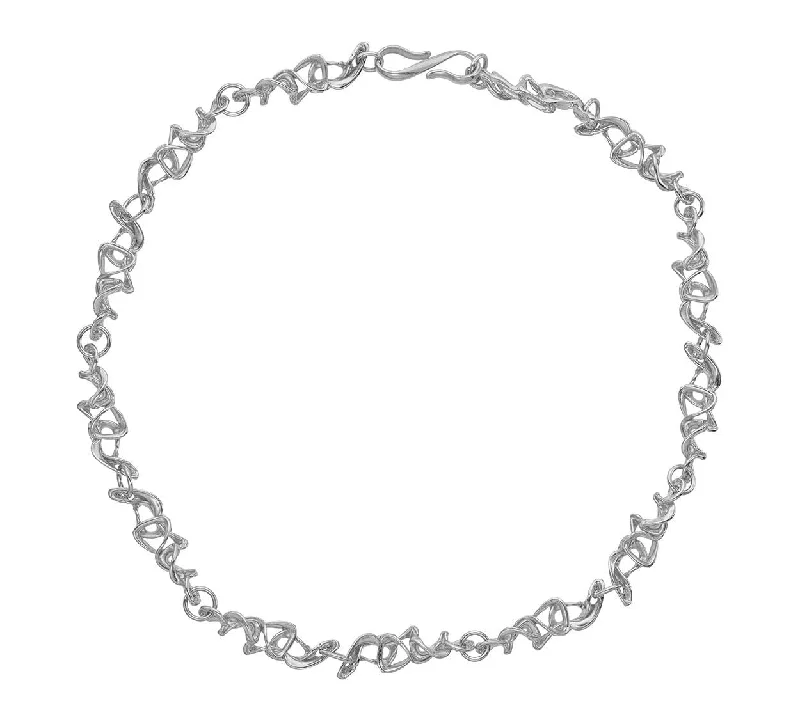 Ladies heart-shaped necklaces-Amara Link Silver Necklace