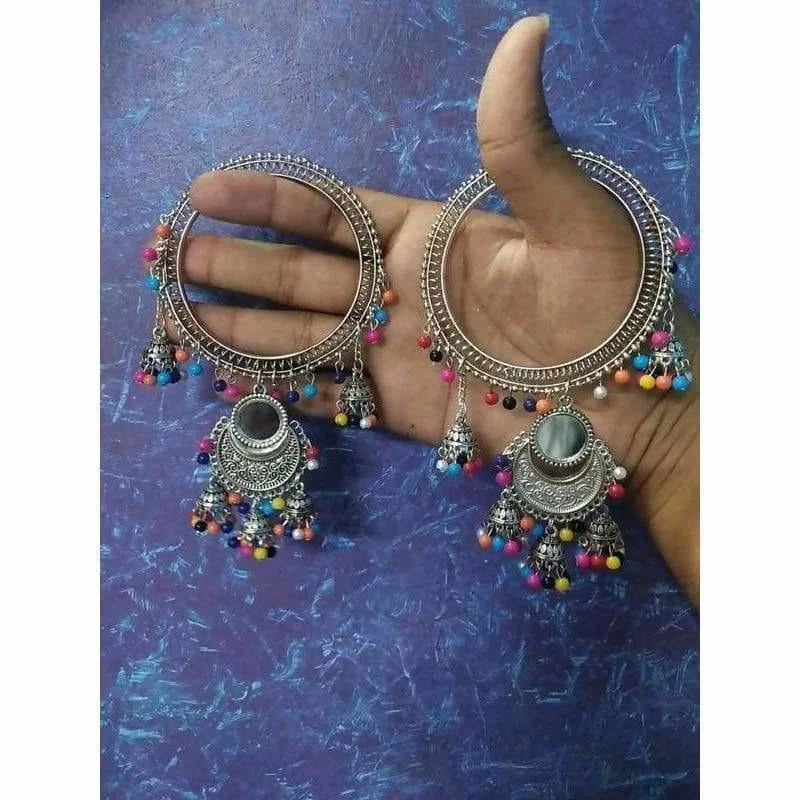 Ladies statement bangles-MS Fashion India Beautiful Latkan Bangles With Jhumkas And Multicolor Pearls