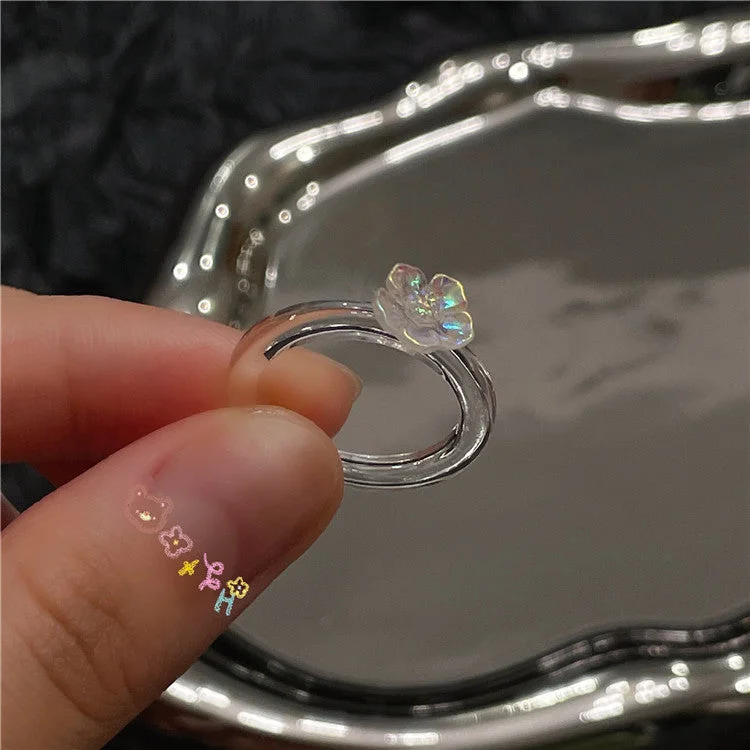 Laser Small Flower Ring