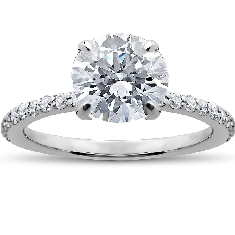 Ladies radiant cut engagement rings-14k White Gold 1 3/4ct Lab Grown Eco Friendly Diamond Sophia Engagement Ring