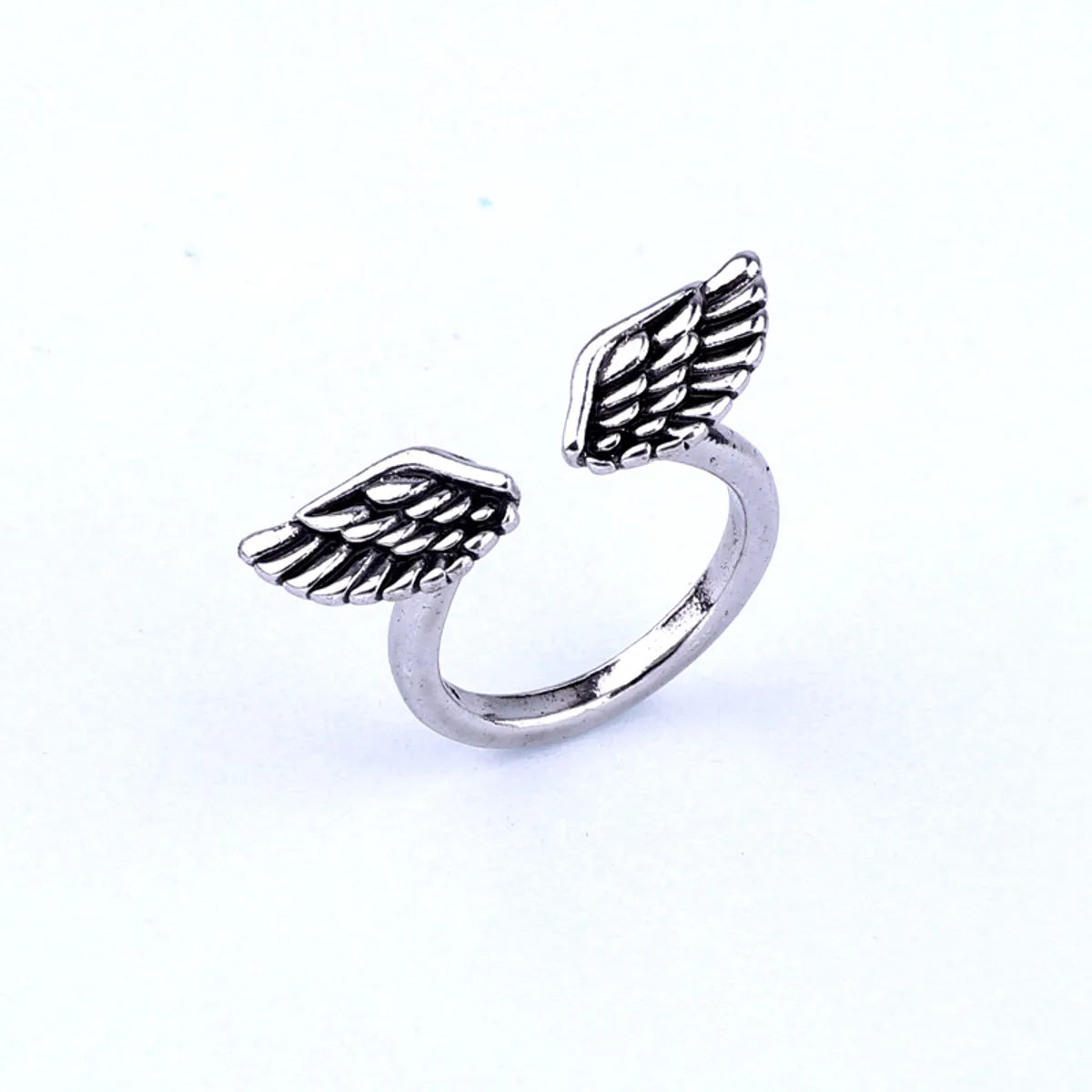 Ladies sapphire rings-Korean Retro Wings Opening Adjustable Ring