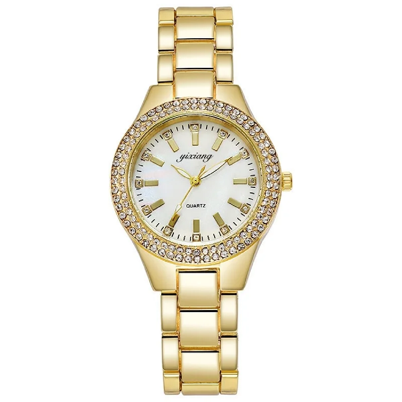 Ladies wedding bracelets-Bracelet Watch Round Wristwatch Jewelry Accessories - platinum - no