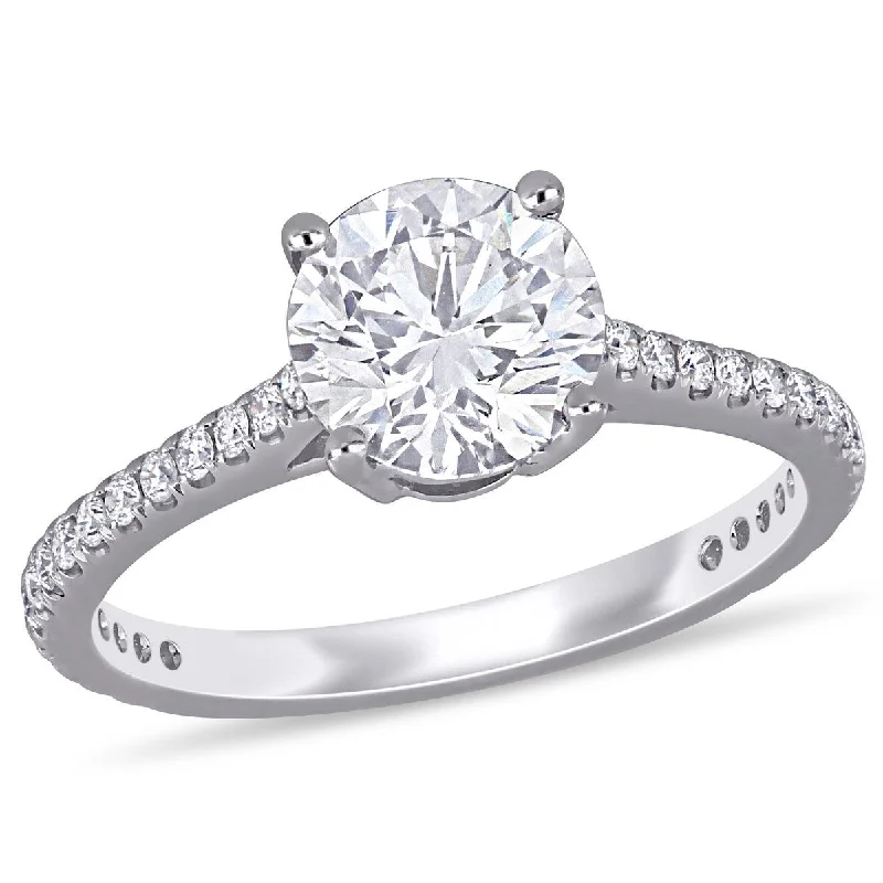 Ladies engraved engagement rings-Miadora 1 3/4ct TW Diamond Engagement Ring in 14k White Gold