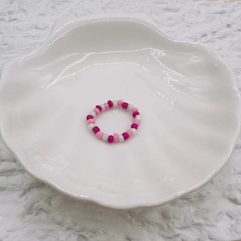 Bead Ring (Purple and White)