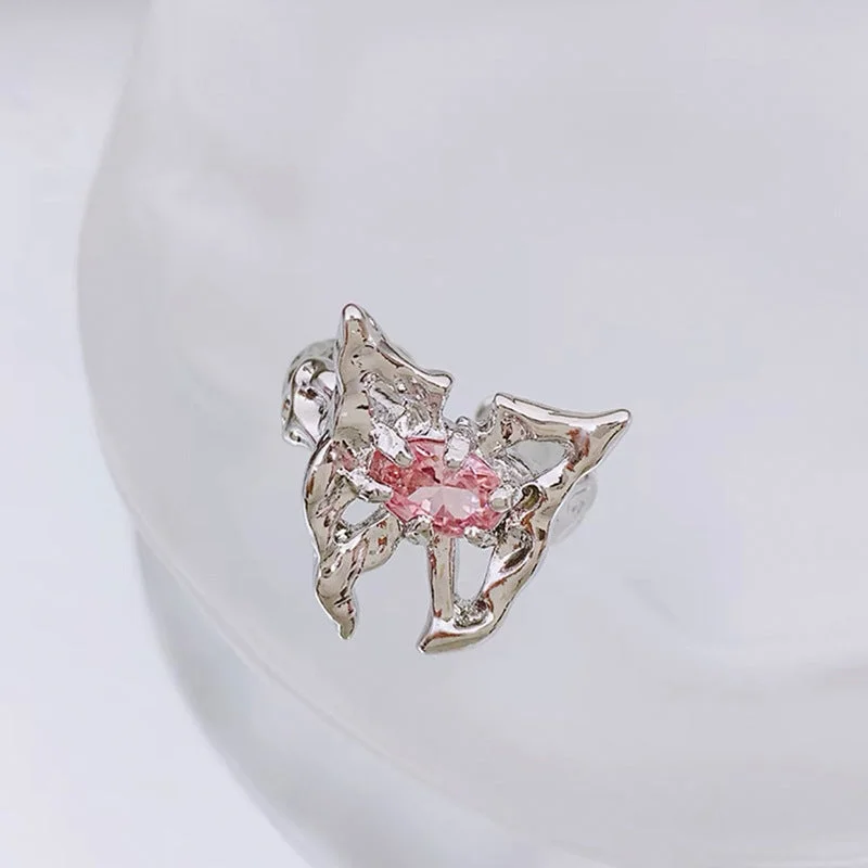 17# Butterfly Diamond-Studded Ring J0571a