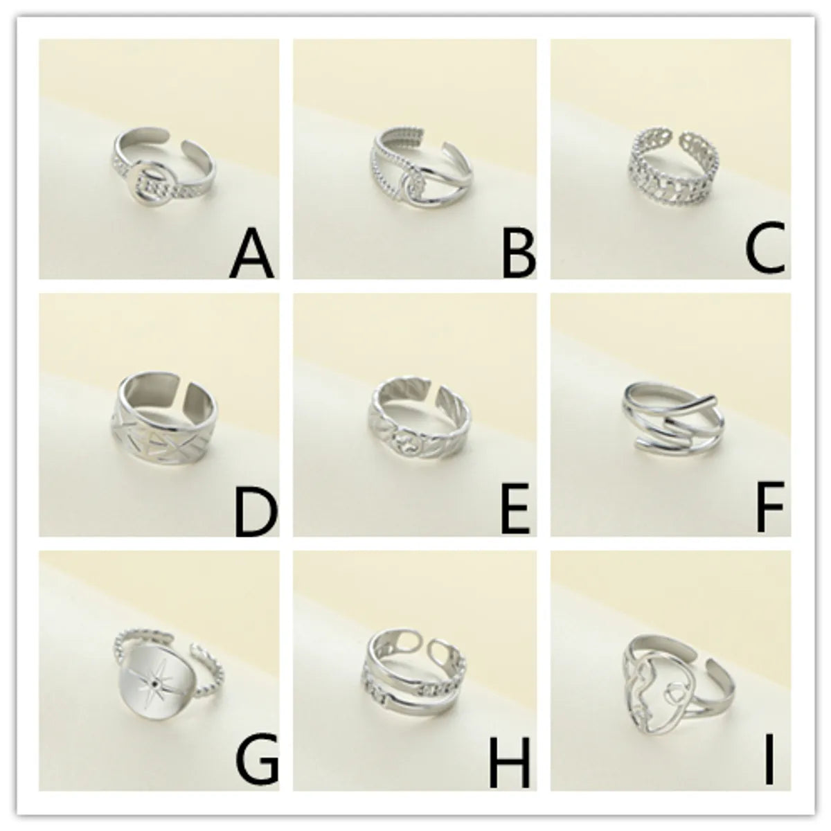 Ladies antique rings-Stainless Steel Retro Simple Style Geometric Open Rings