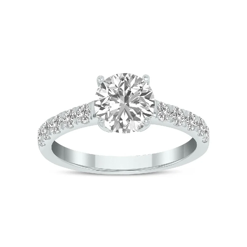 Ladies platinum engagement rings with diamonds-Marquee 2 Carat TW Lab Grown Diamond Engagement Ring in 14K White Gold