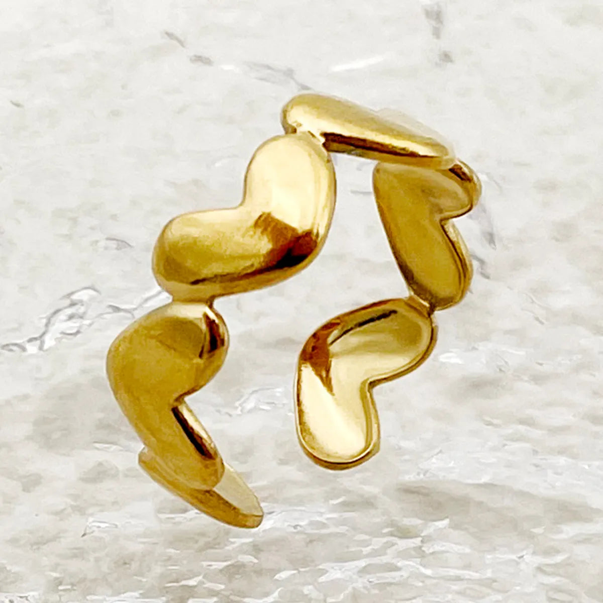 Ladies luxury rings-Glam Simple Style Heart Shape Stainless Steel Plating Gold Plated Rings