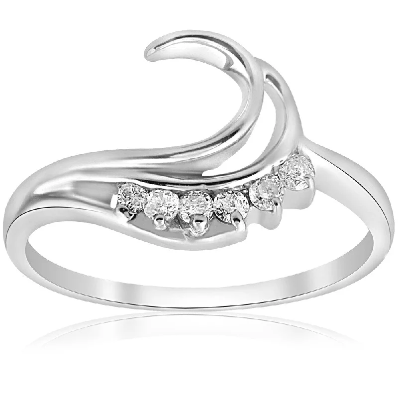 Ladies floral engagement rings with diamonds-14K White Gold 1/4 ct TDW Diamond Engagement Guard Wrap Ring (I-J,I2-I3)