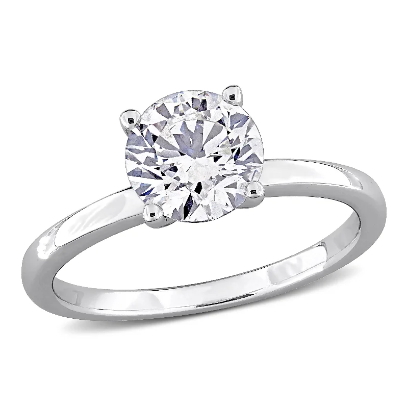 Ladies custom-designed engagement rings-Created Forever by Miadora 1 1/2ct TW Lab-Grown Diamond Solitaire Engagement Ring in 10k White Gold