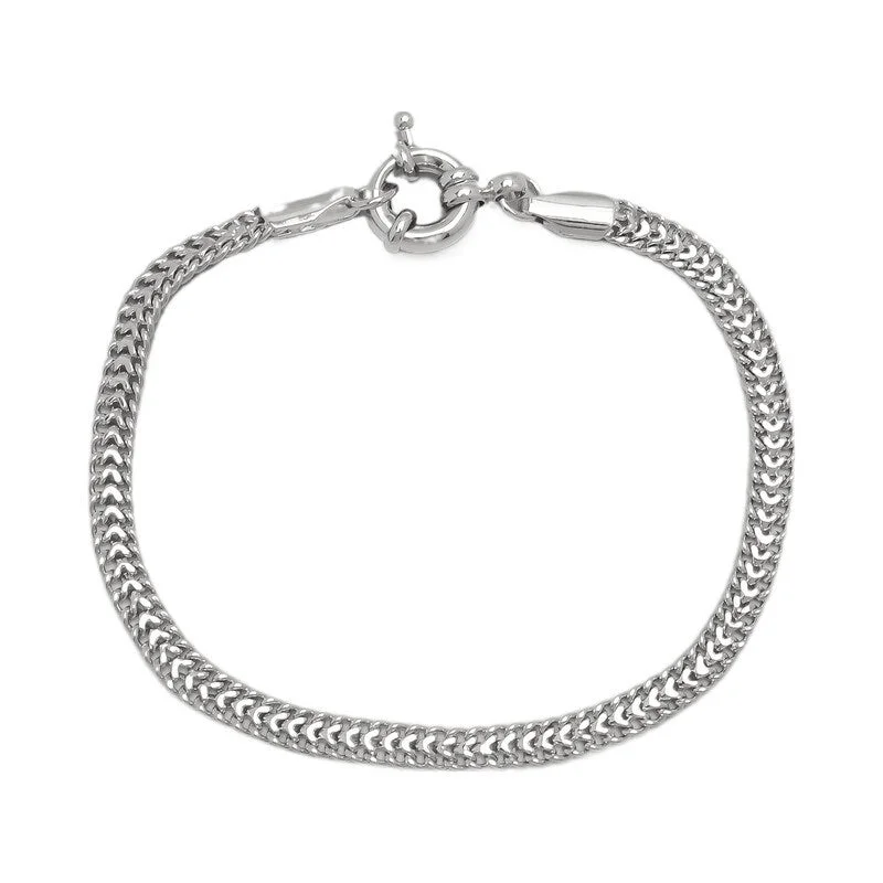 Ladies rose gold chain bracelets-Victoria Townsend Small Fine Silver Plated Curb Bracelet-7.5"