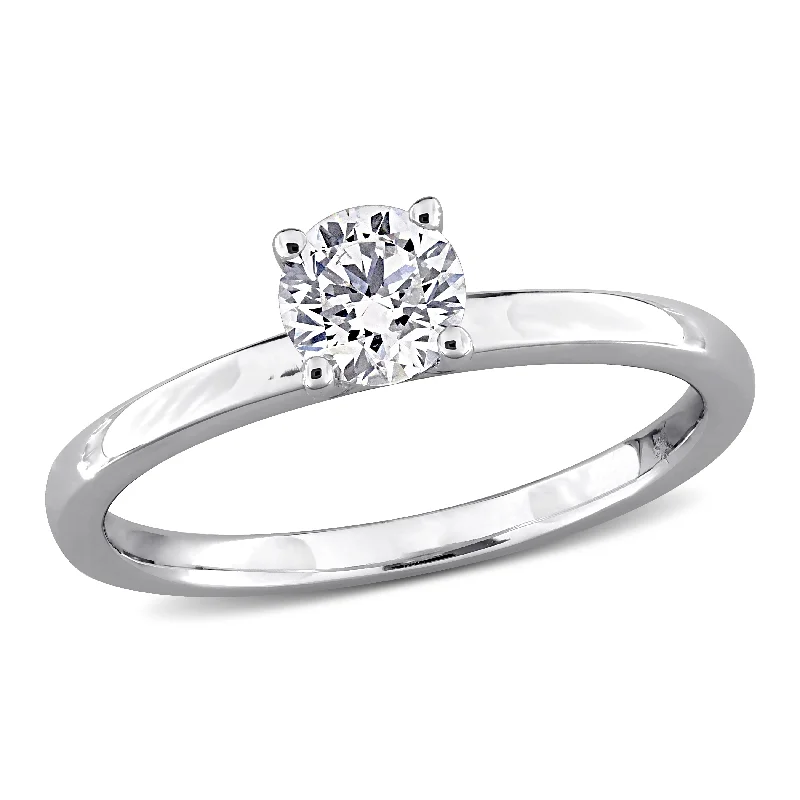 Ladies simple diamond engagement rings-Created Forever by Miadora 1/2ct TW Lab-Grown Diamond Solitaire Engagement Ring in 10k White Gold