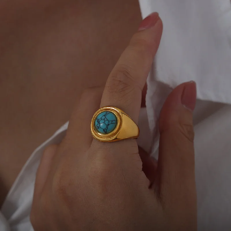 Gold Turquoise Ring-No. 8