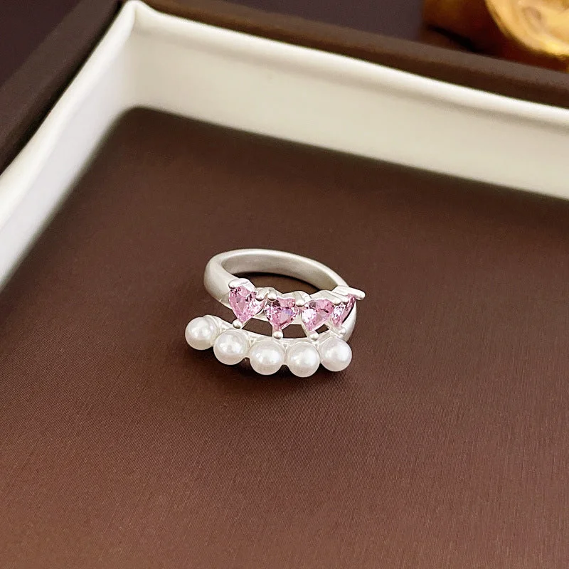 10# Ring-Silver Love Pearl