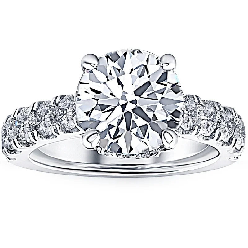 Ladies antique-inspired engagement rings-2 3/4 Ct Diamond Engagement Ring 14k White Gold