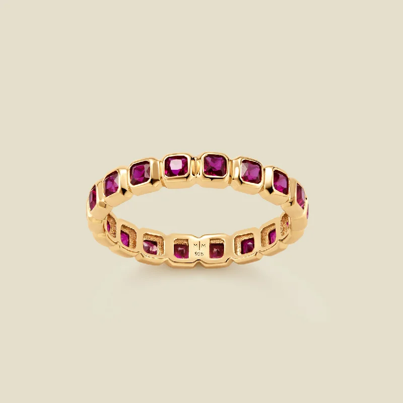 Ladies large stone rings-July Birthstone Eternity Ring