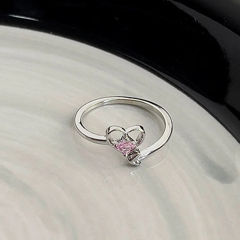 8# Diamond Love Heart-Shaped Ring J0518