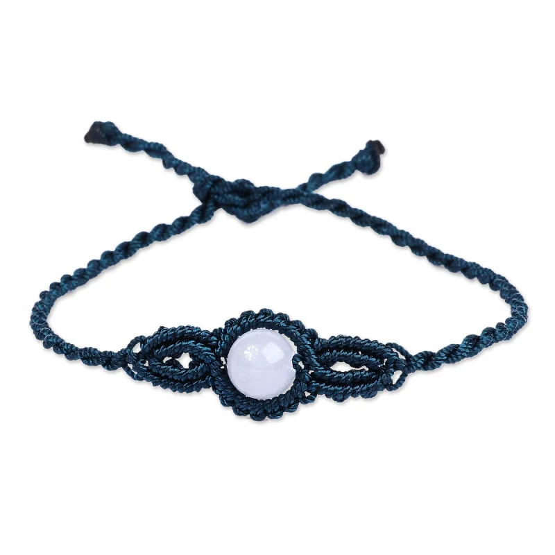 Ladies tennis bracelets-Novica Handmade Goddess Of Sagaciousness Topaz Macrame Pendant Bracelet