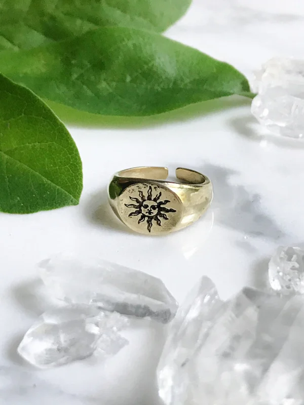 Ladies pear-shaped rings-Celestial Signet Rings by Amano Studio