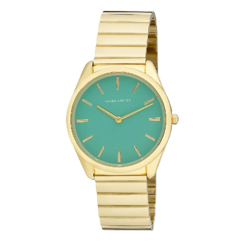 Ladies stackable bangles-Laura Ashley Women's 36mm Gilded Bracelet Dial Bracelet Watch - 4 Colors Available