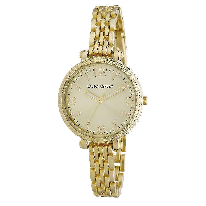 Ladies simple bracelets-Laura Ashley Ladies Two-tone Link Bracelet Watch - 3 Colors Available