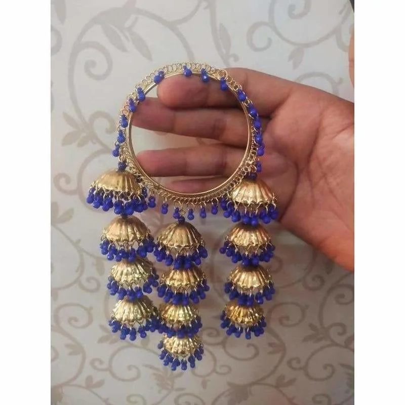 Ladies friendship bangles-MS Fashion India Stylish And Trendy Latkan Blue Pearls Bangles