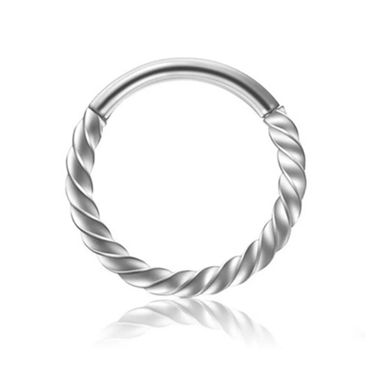 Ladies solitaire rings-Simple Style Circle Pure Titanium Nose Ring In Bulk