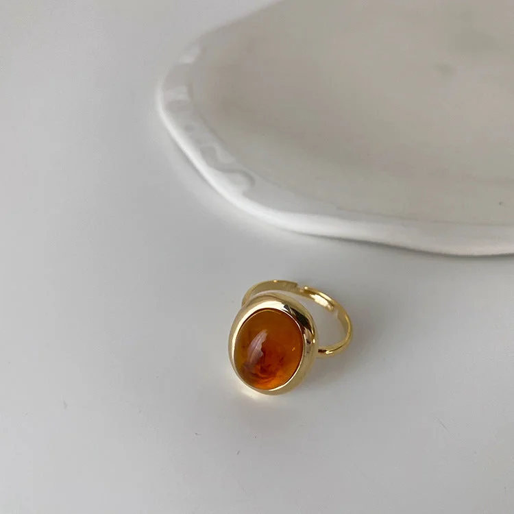 6# Ring-Amber (Real Gold Plating)