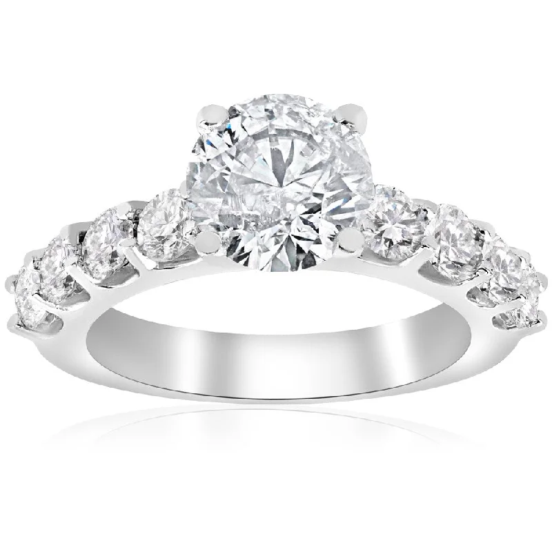 Ladies modern engagement rings-14k White Gold 3 1/10 ct TDW Diamond Clarity Enhanced Engagement Ring