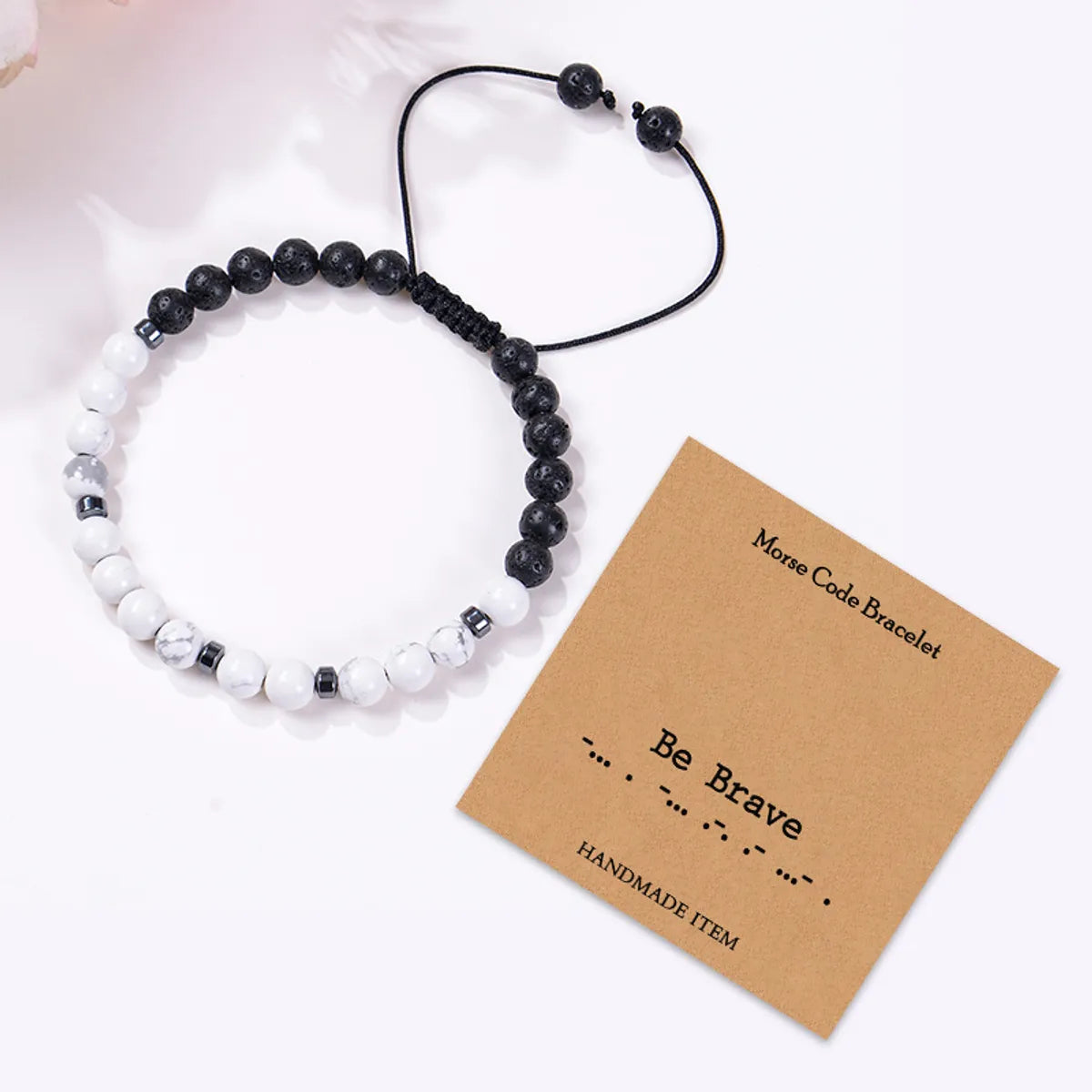 Ladies friendship bangles-1 Piece Fashion Color Block Natural Stone Beaded Handmade Bracelets