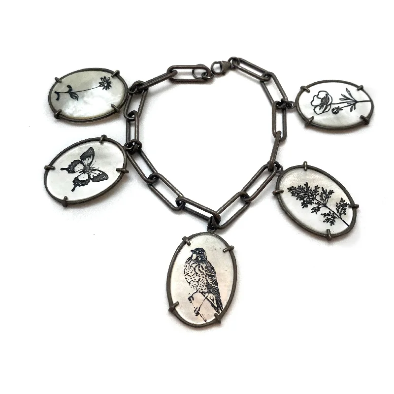 Ladies diamond bracelets-Flora and Fauna Charm Bracelet