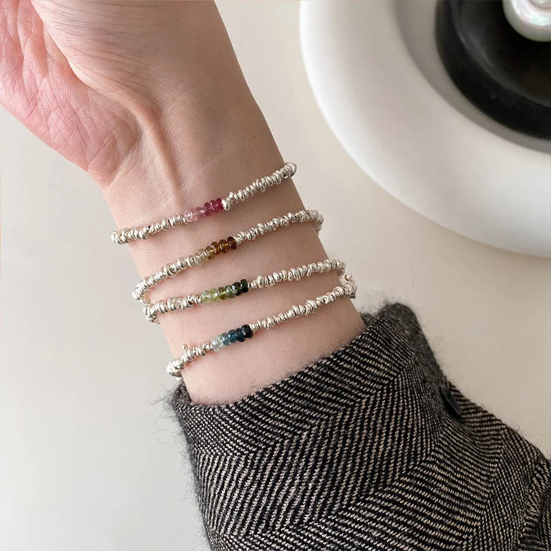 Ladies beaded bracelet sets-Casual Elegant Geometric Natural Stone Plating Bracelets