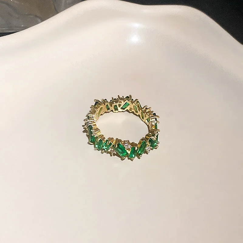 26 Ring-Green (Real Gold Plating)