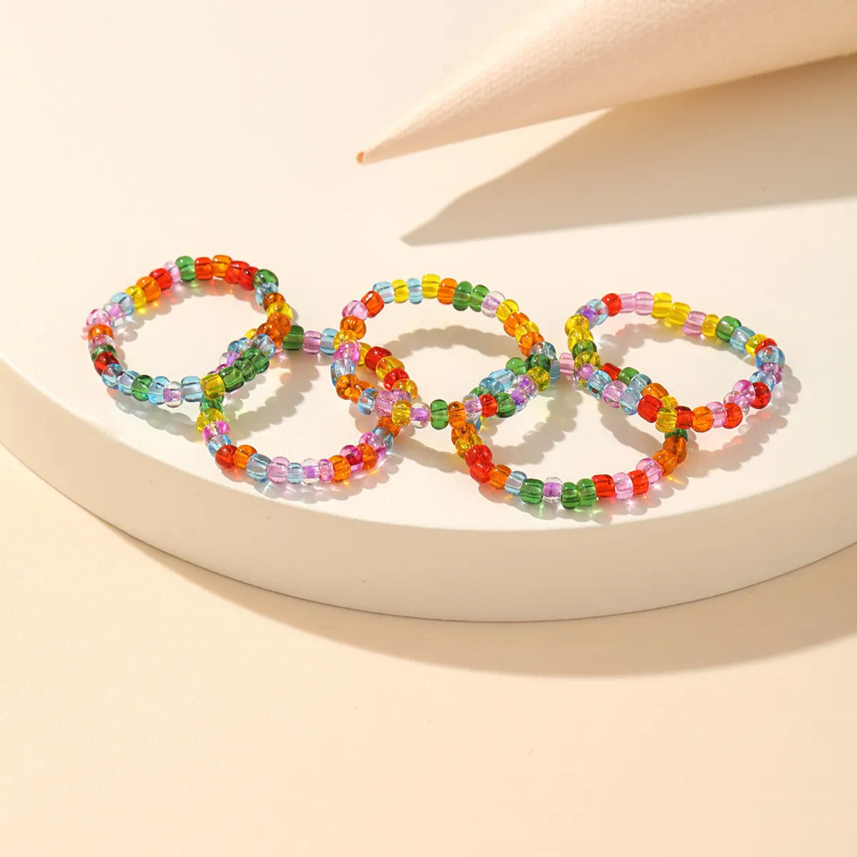 Ladies stacking rings-Fashion Colorful Resin Glass Women's Rings