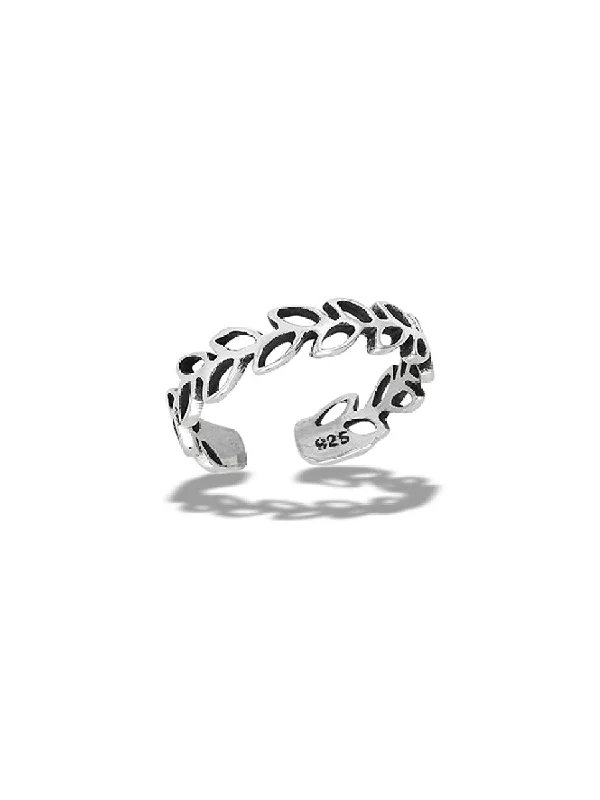 Ladies unique rings-Alternating Leaves Toe Ring