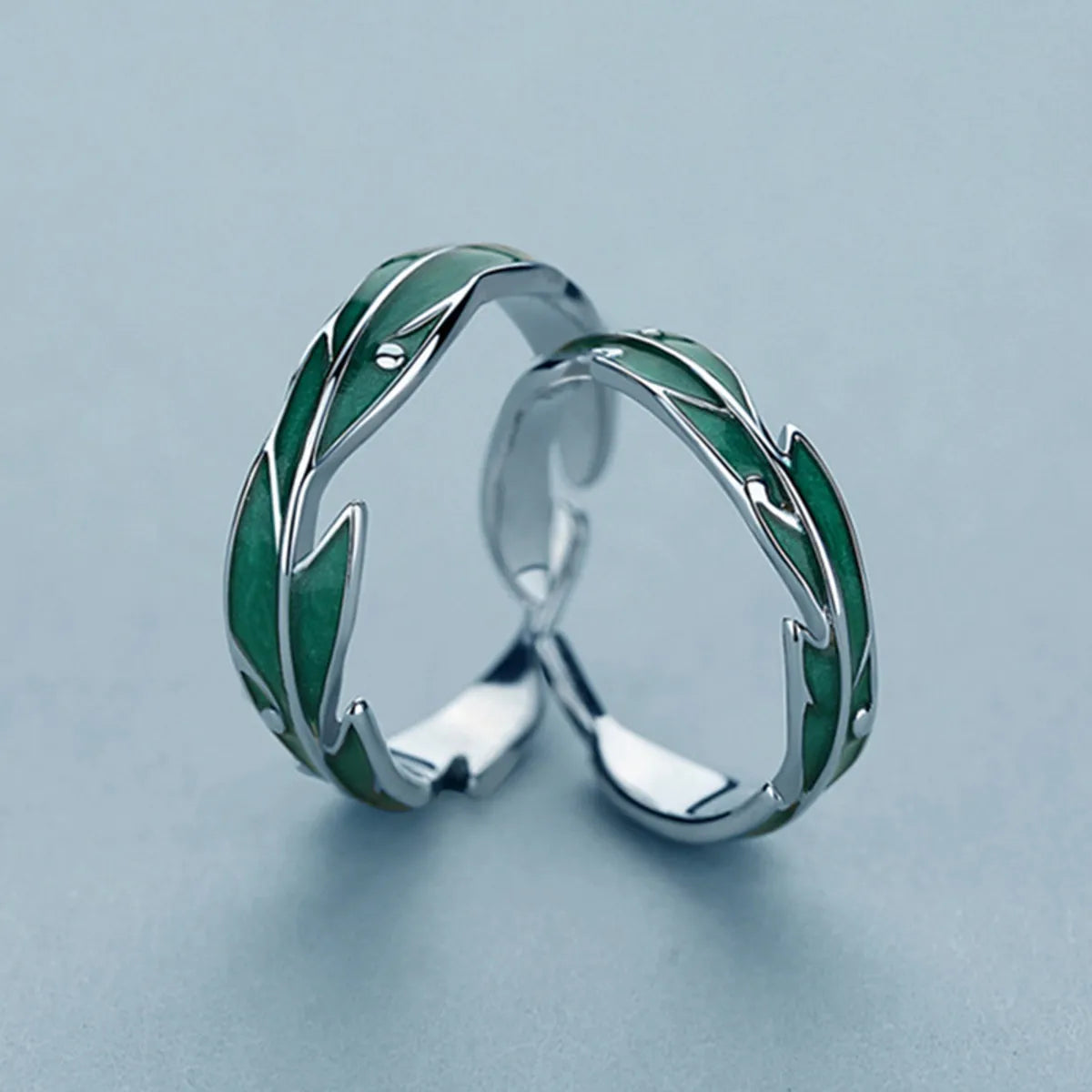 Ladies simple rings-Retro Leaves Alloy Plating Valentine's Day Women's Open Rings